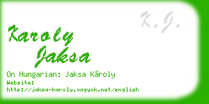 karoly jaksa business card
