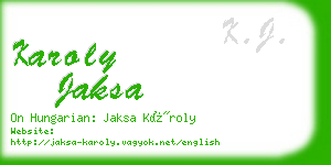 karoly jaksa business card